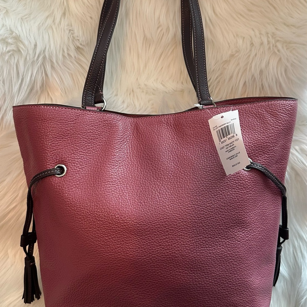 NWTS Coach Andy Tote w/Horse & Carriage Light Raspberry pebbled leather - Picture 2 of 16